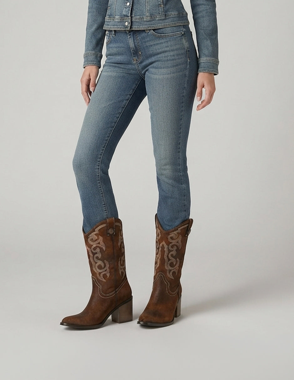 Botas tipo western West en Piel vegana – Café