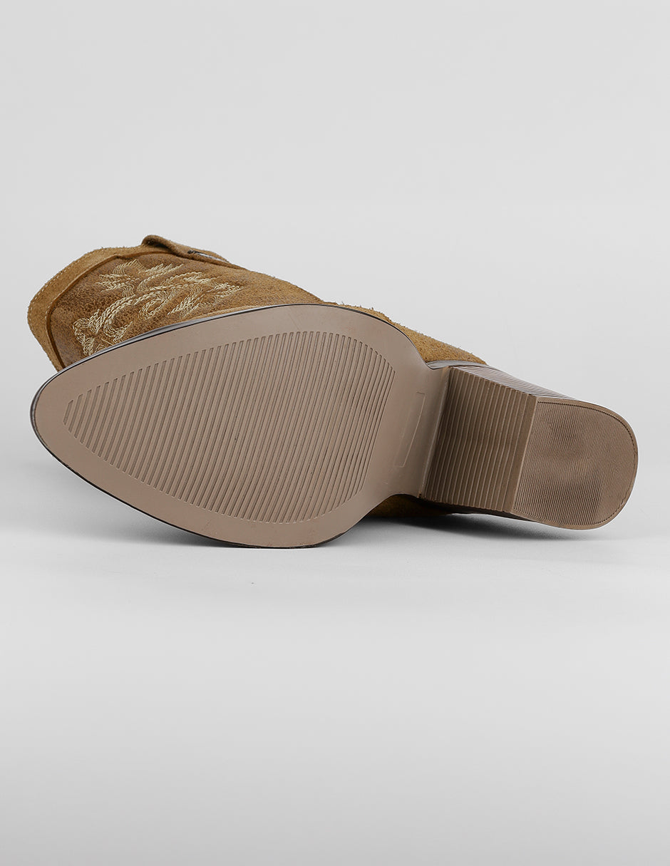 Botas tipo western West en Piel vegana – Café