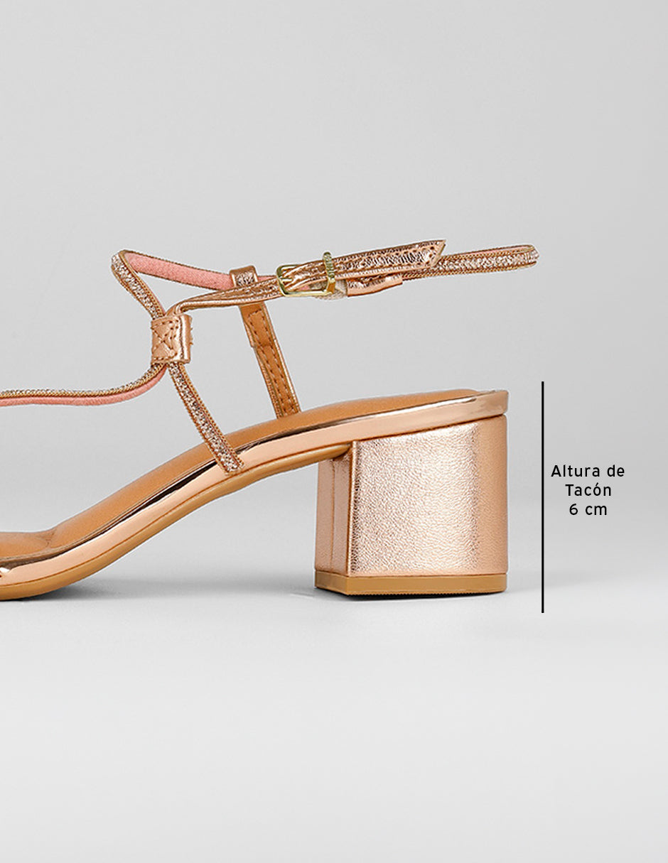 Sandalia con tacón Glowm en Sintético – Rosa