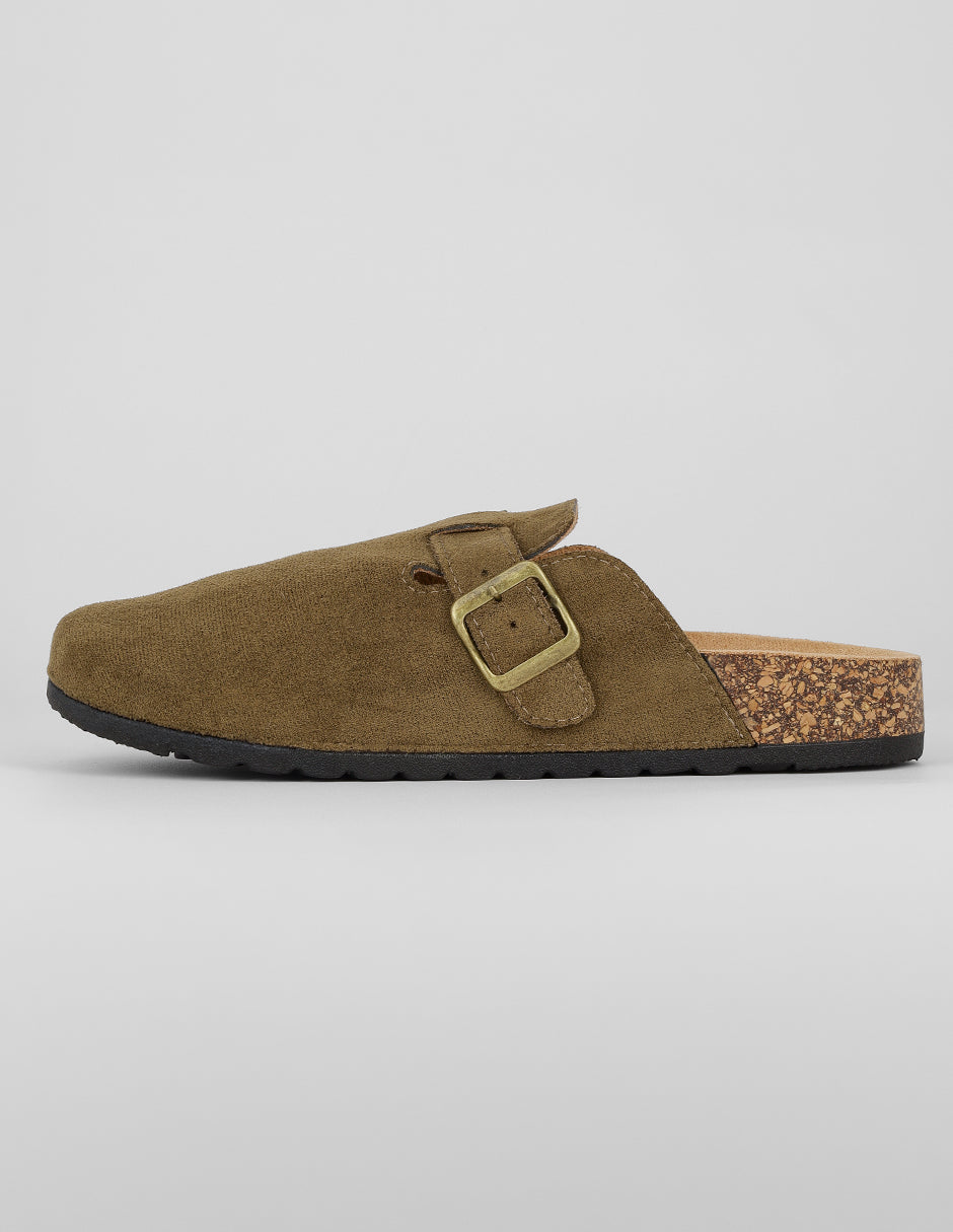 Pantuflas Exterior Gamuza Color Verde Para Hombre De RBCOLLECTION