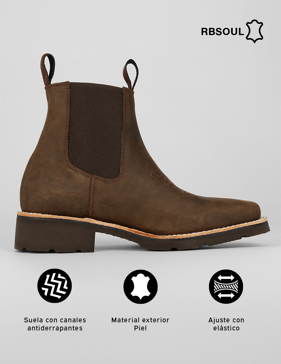 Botas casuales West en Piel – Café