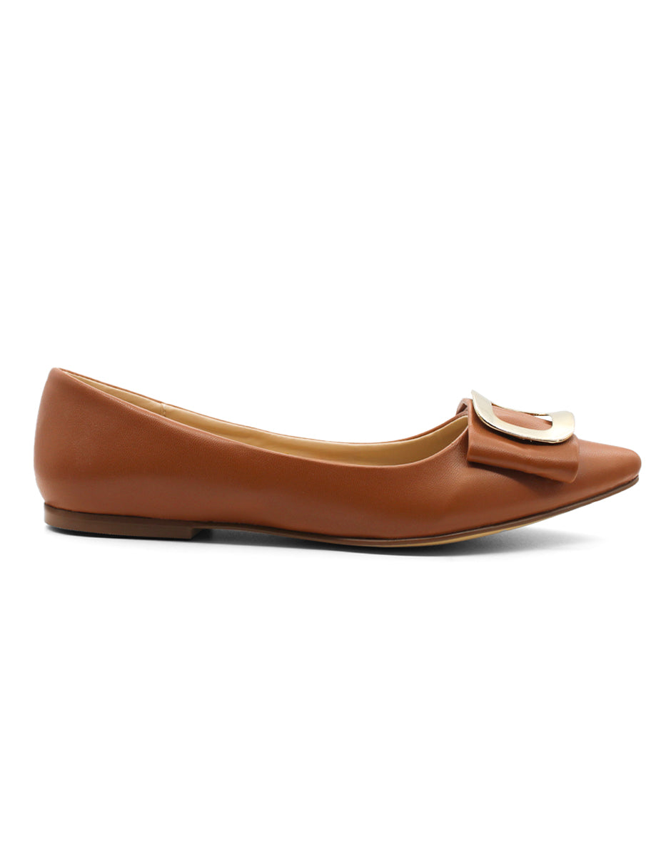 Flats puntales Exterior Piel sintética Color Camel Para Mujer De RBCOLLECTION