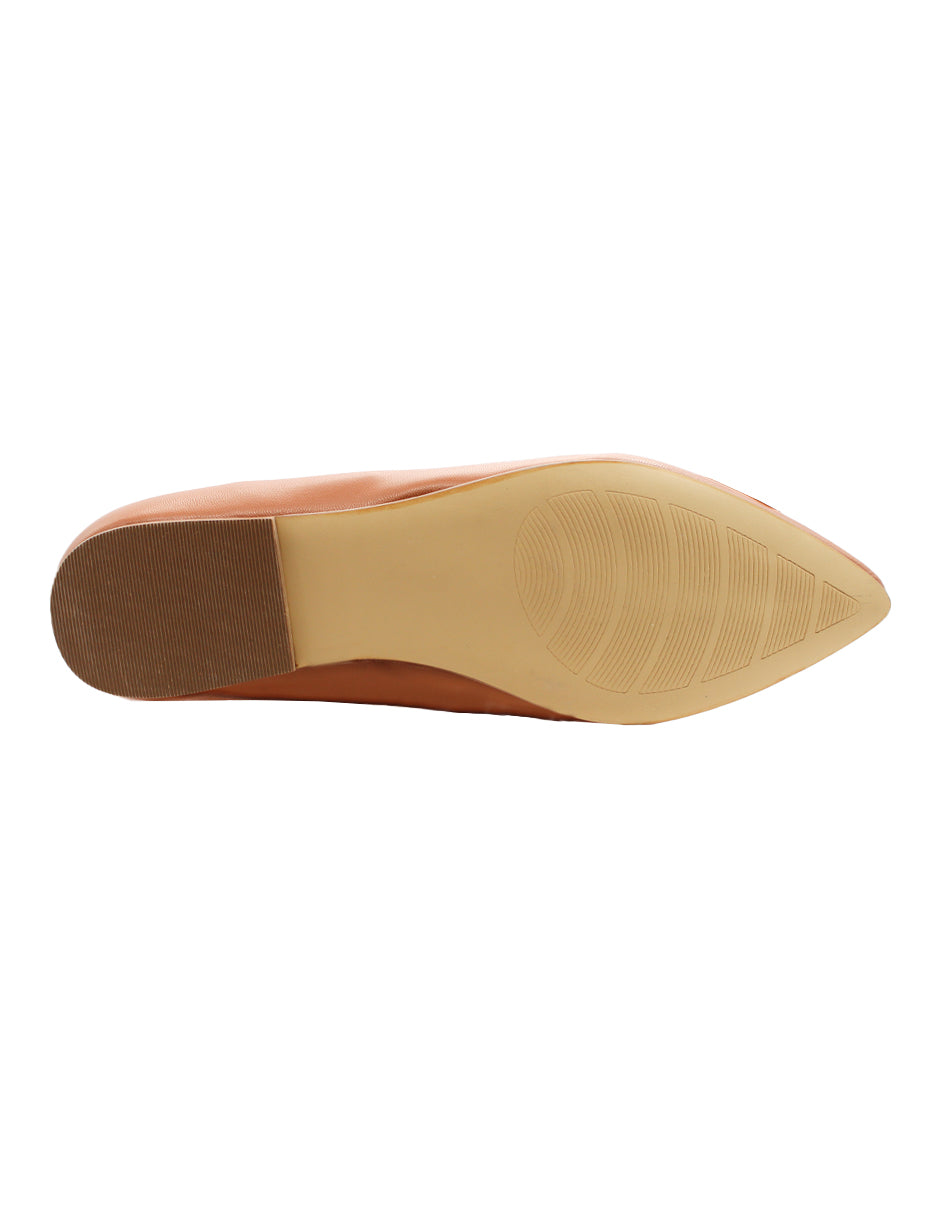 Flats puntales Exterior Piel sintética Color Camel Para Mujer De RBCOLLECTION