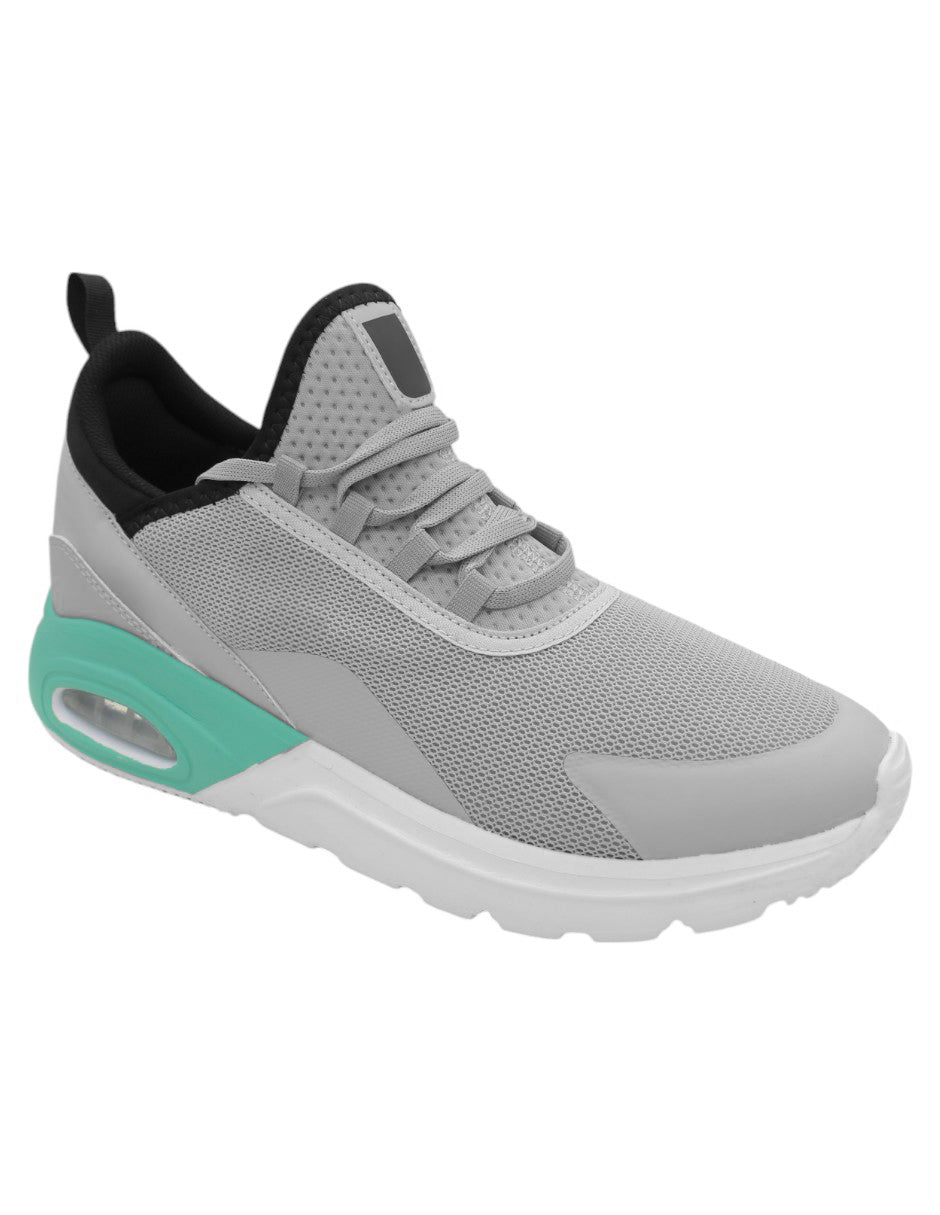 Tenis tipo deportivo Exterior Textil Color Gris Con Negro Para Hombre De RBCOLLECTION