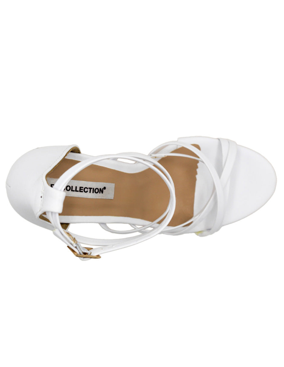 Sandalia con tacon  Color Blanco Para Mujer De RBCOLLECTION