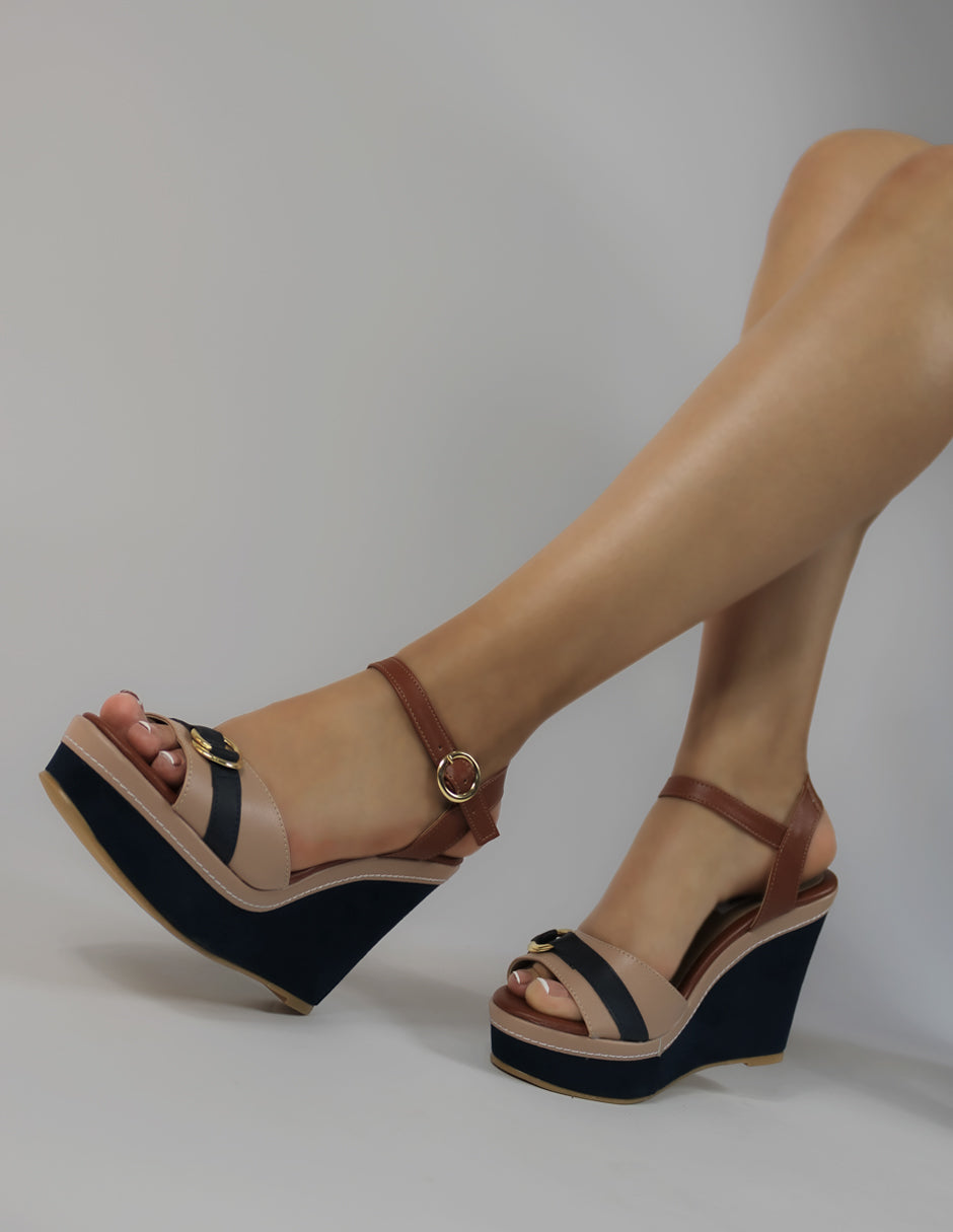 Sandalias con plataforma Exterior Sintético Color Beige Para Mujer De D'Cristian