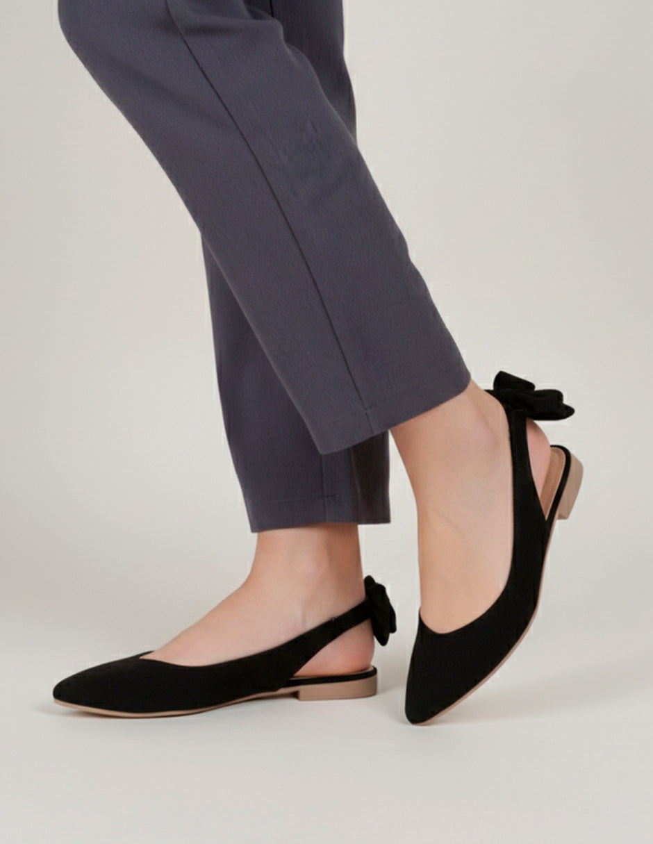 Flats puntales Classy en Gamuza – Negro