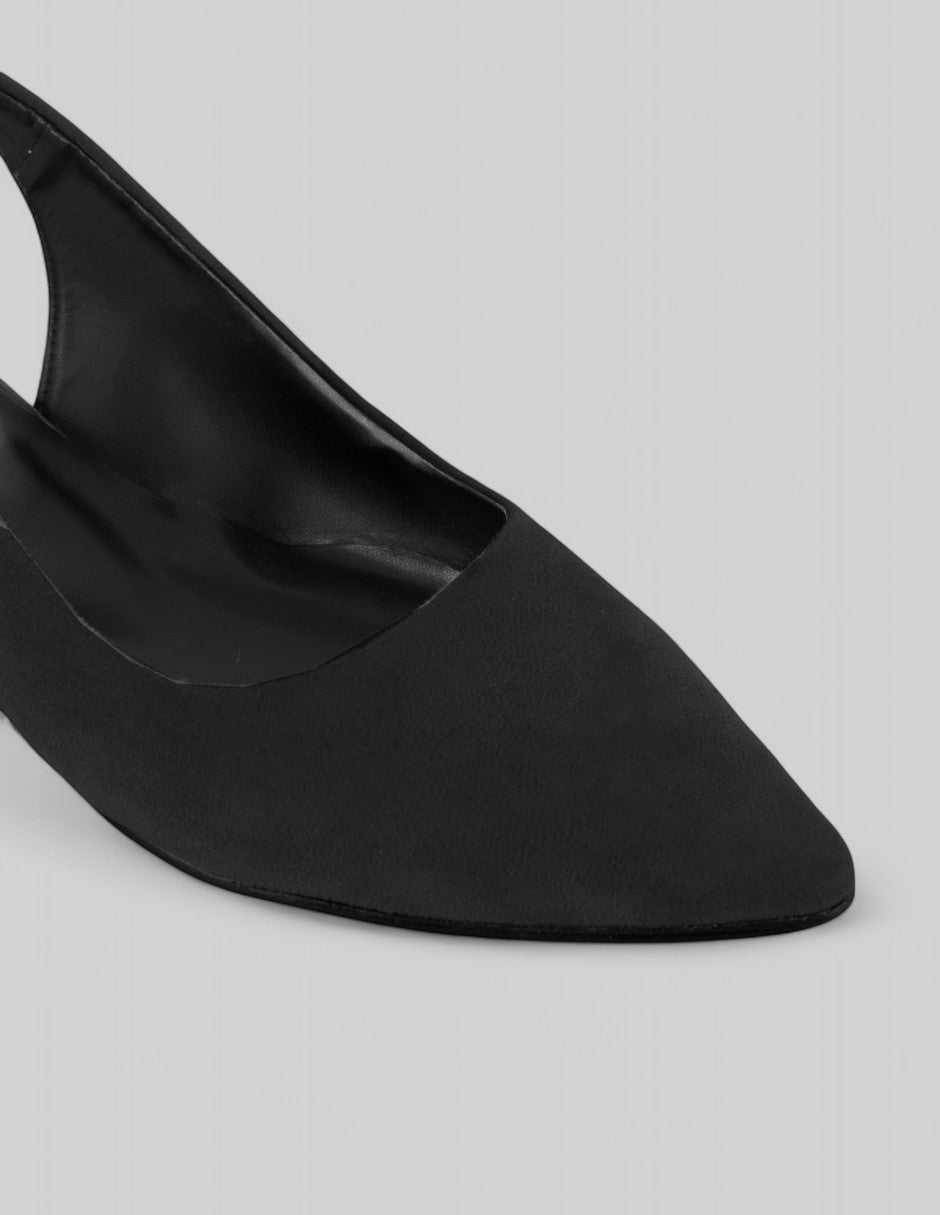 Flats puntales Classy en Gamuza – Negro