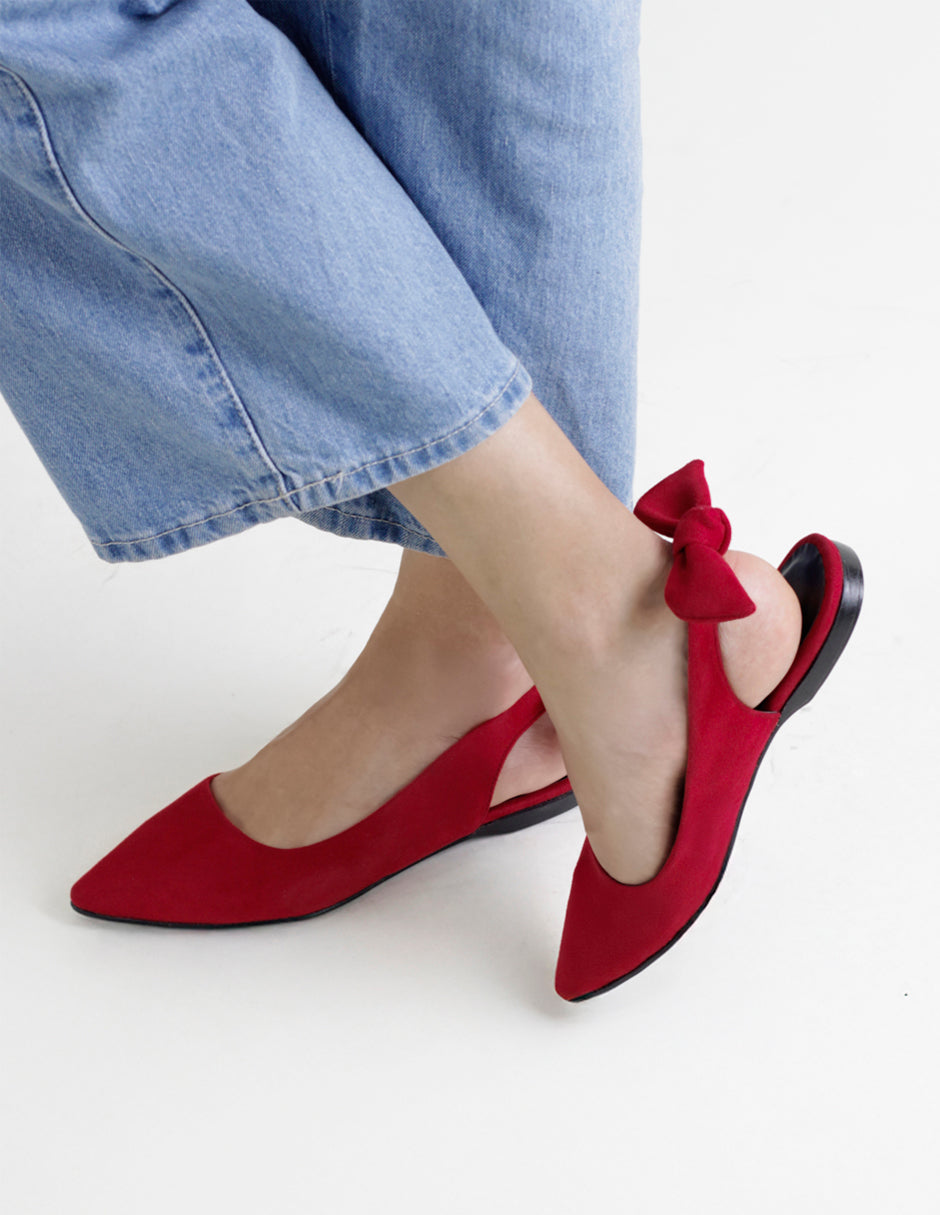 Flats puntales Classy en Gamuza – Rojo