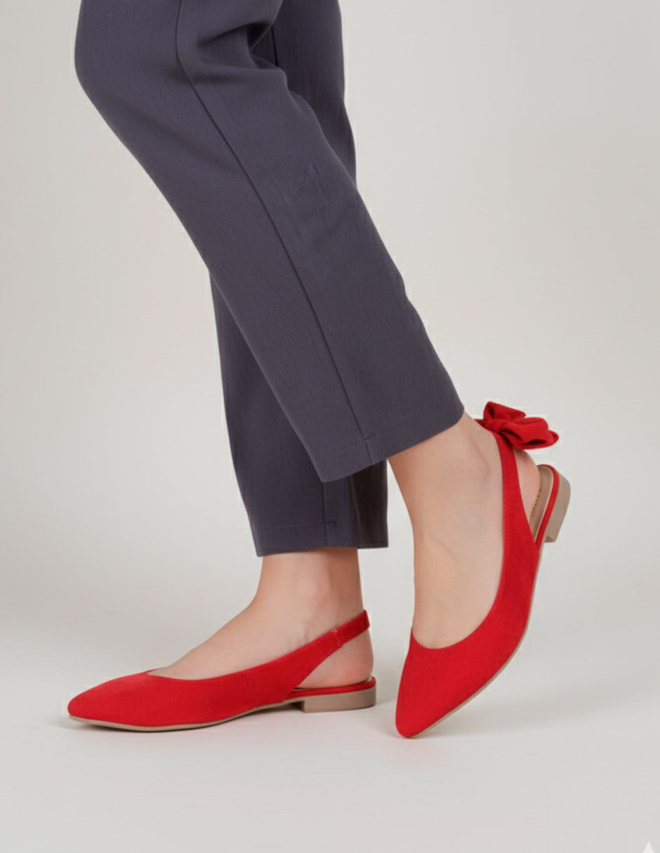 Flats puntales Classy en Textil – Rojo