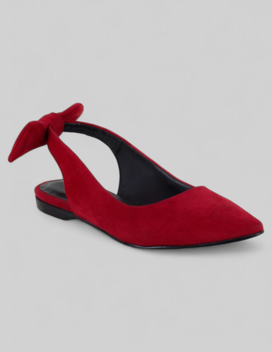 Flats clásicas Exterior Gamuza Color Rojo Para Mujer De RBCOLLECTION