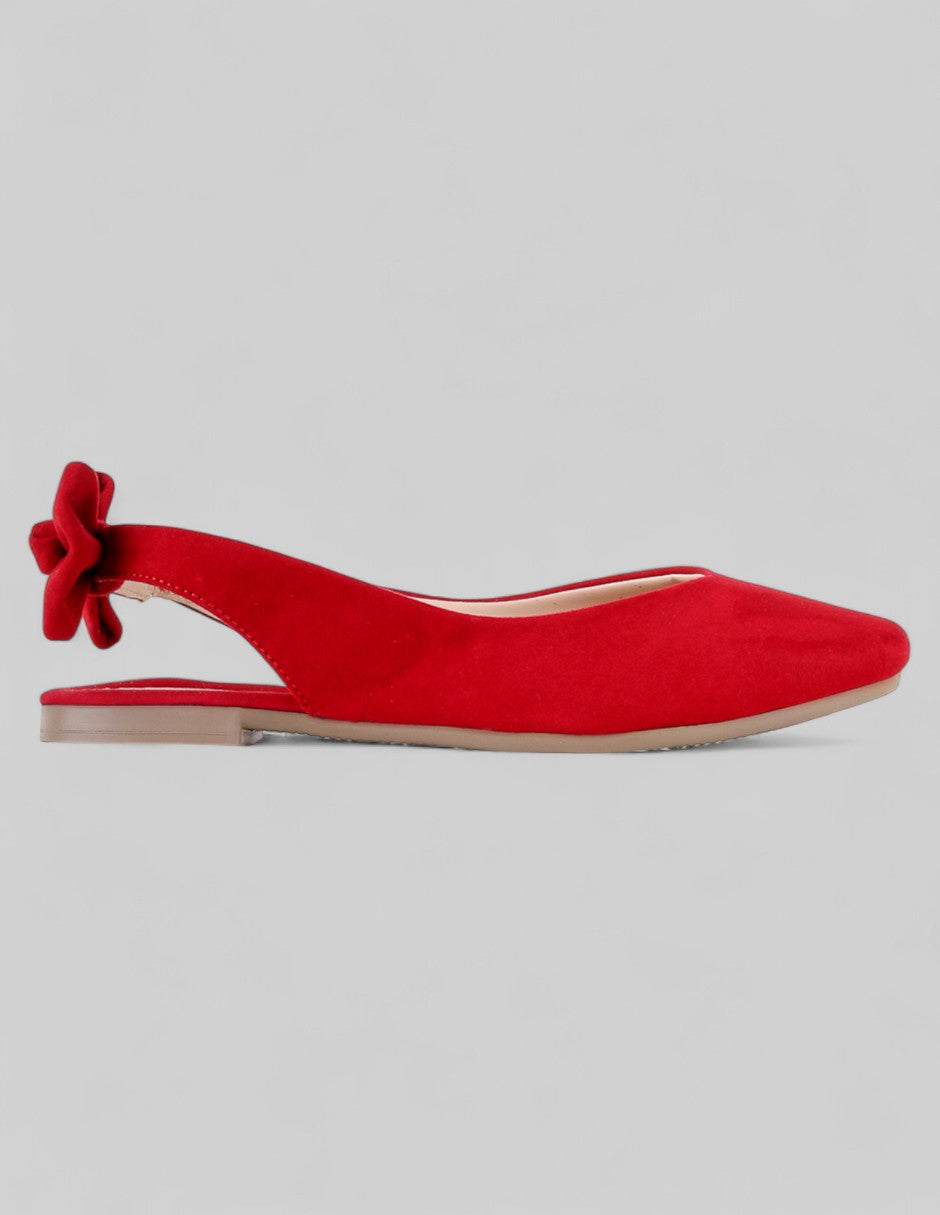 Flats puntales Classy en Textil – Rojo