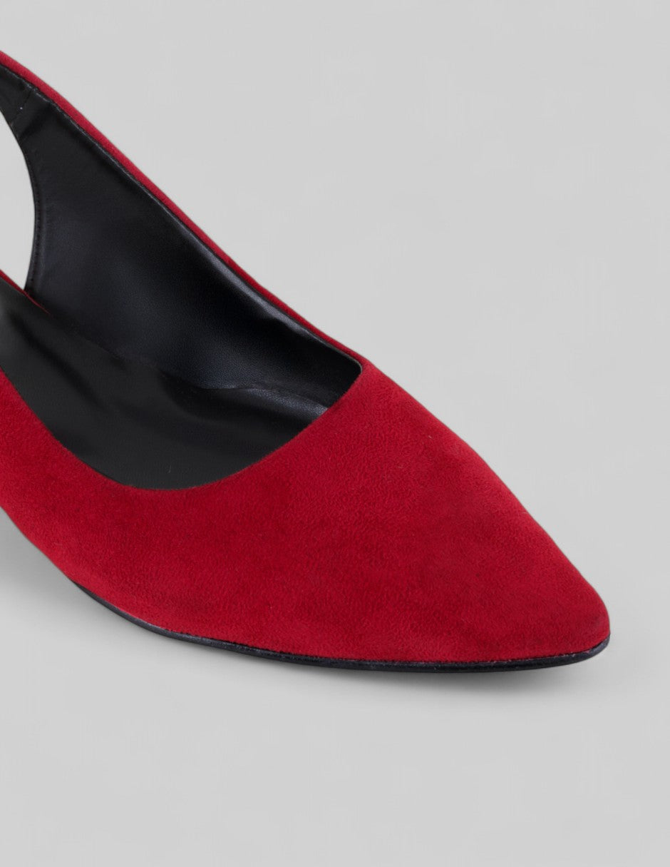 Flats puntales Classy en Gamuza – Rojo
