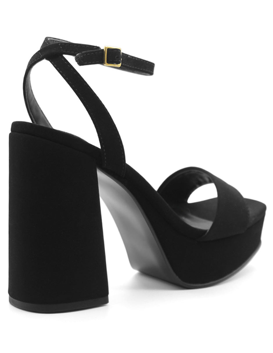 Sandalia con tacon  Color Negro Para Mujer De RBCOLLECTION