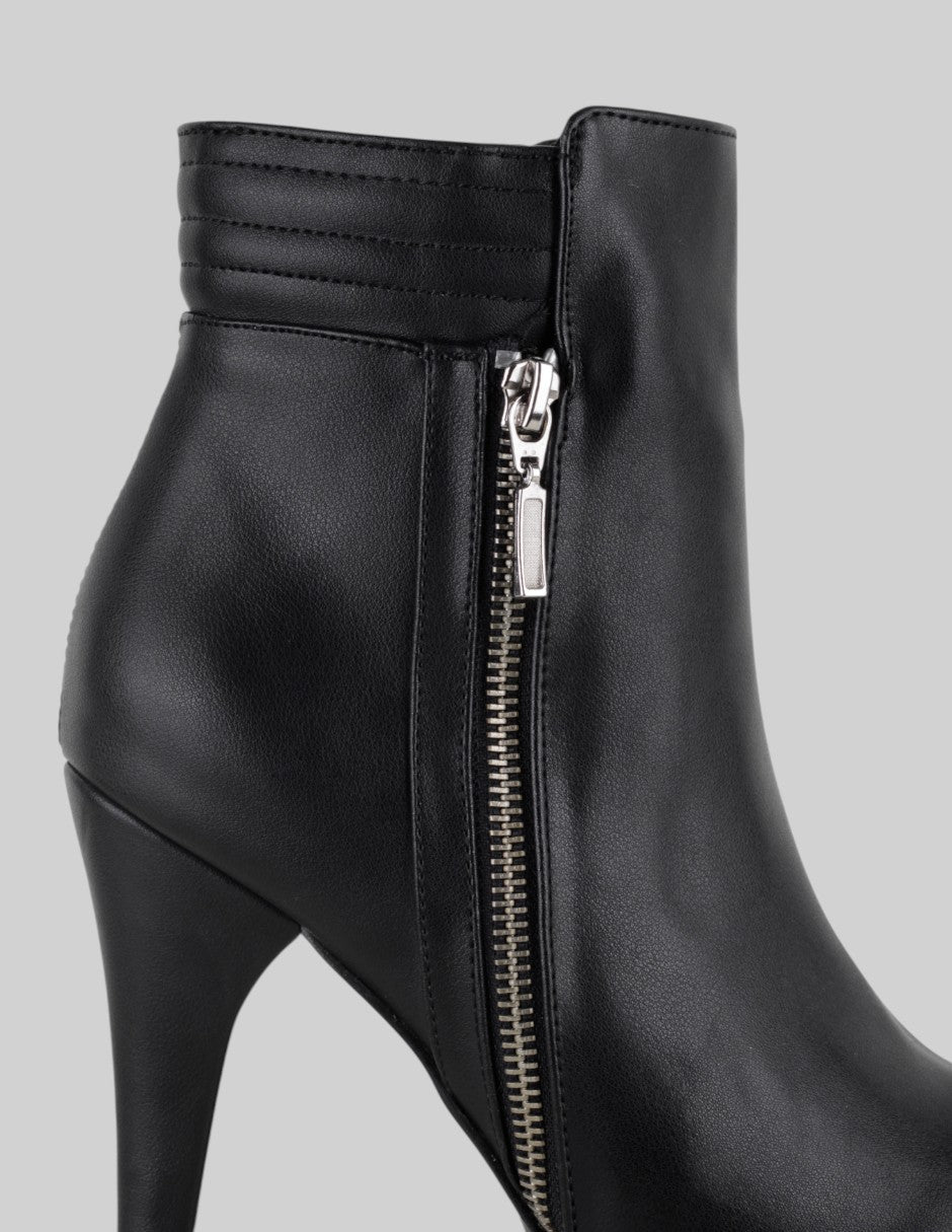Botín con tacón Fire en Piel vegana – Negro
