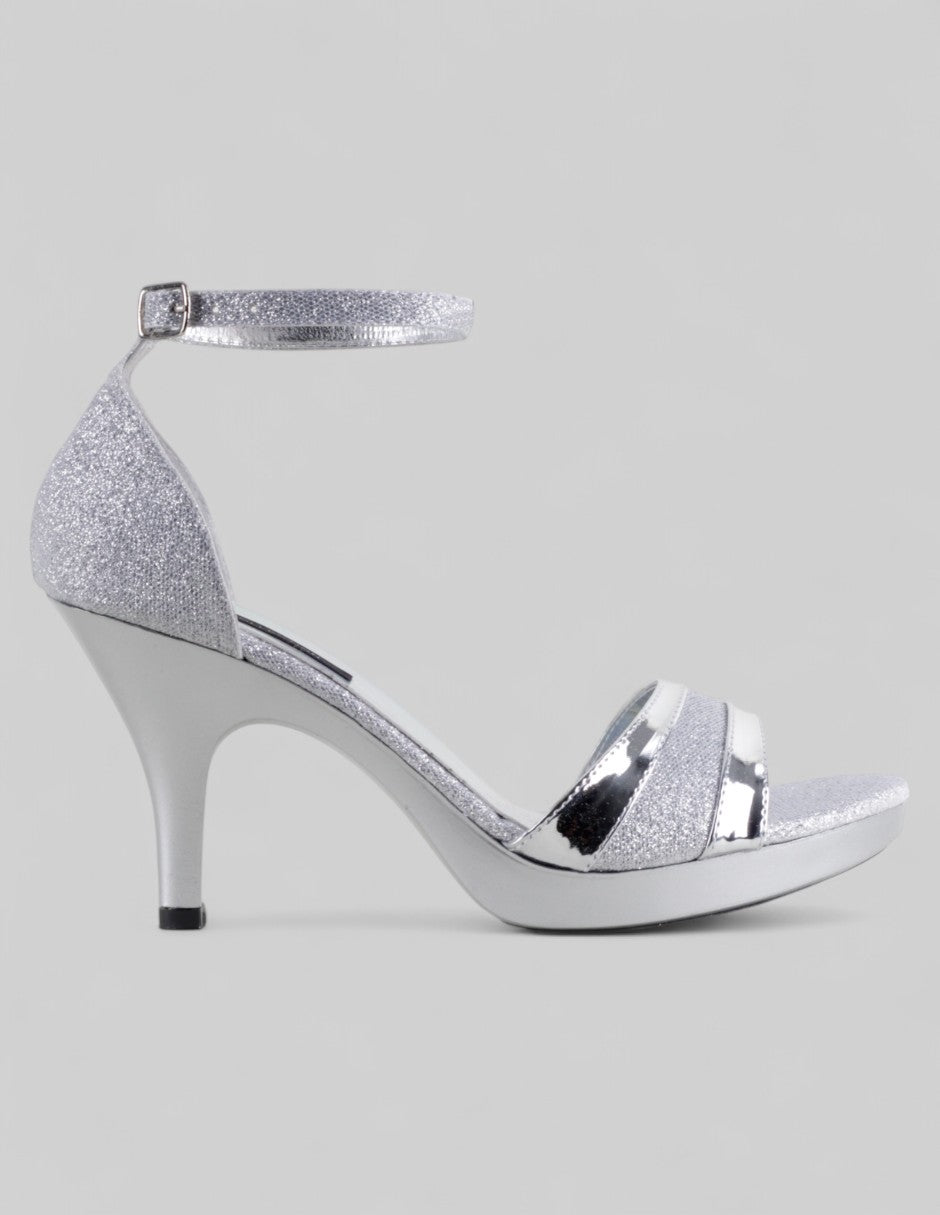 Sandalia con tacón GLOWM en Sintético – Plata