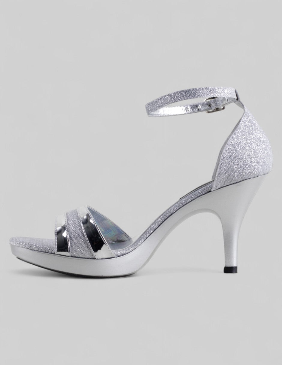 Sandalia con tacón GLOWM en Sintético – Plata