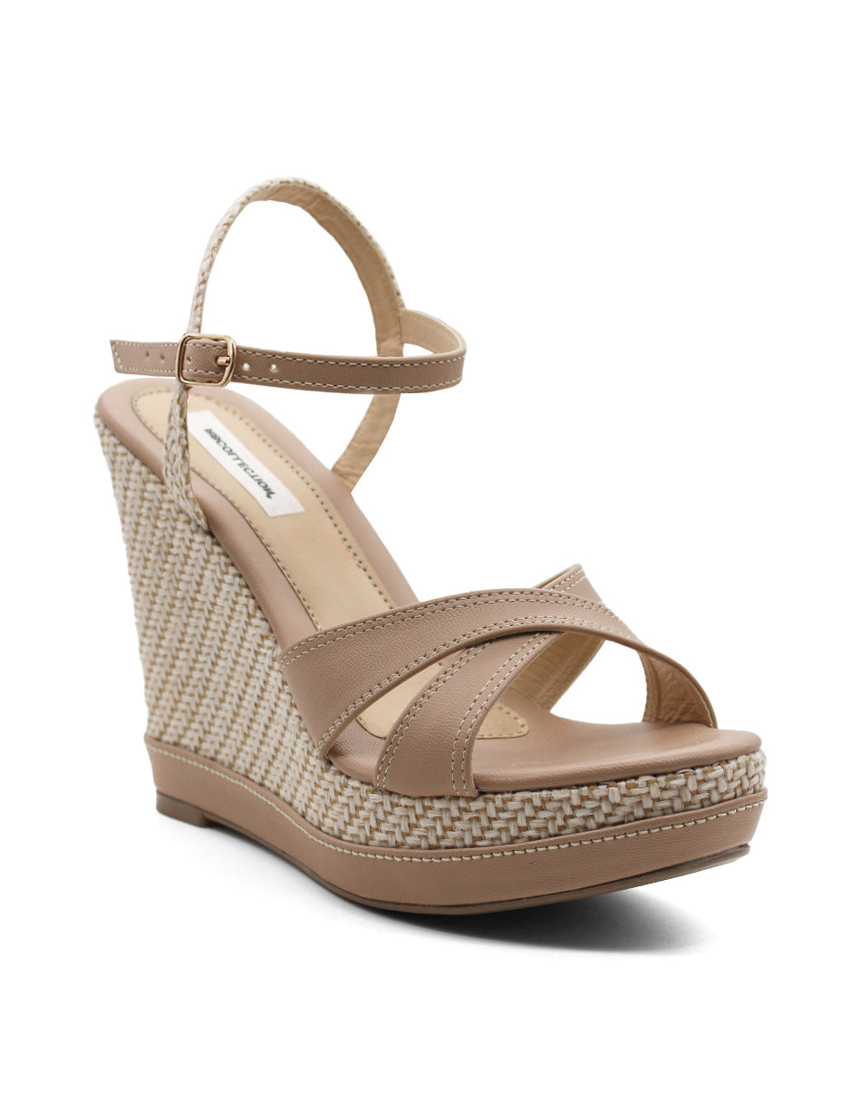 Sandalias con plataforma Exterior Piel sintética Color Beige  Para Mujer De RBBASICS