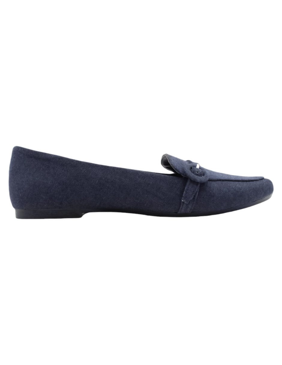 Flats clásicas en Textil – Azul