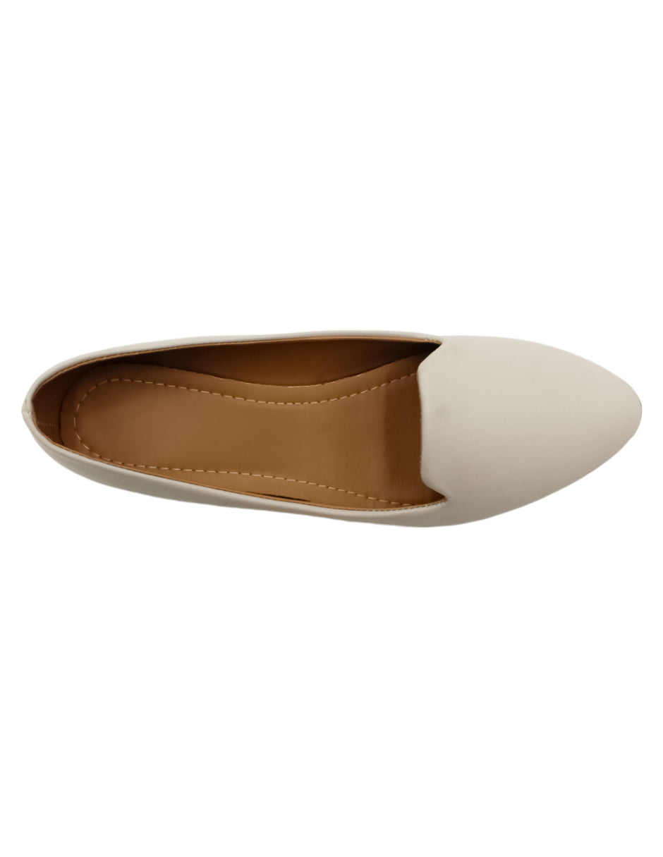 Flats clásicas en Piel vegana – Blanco