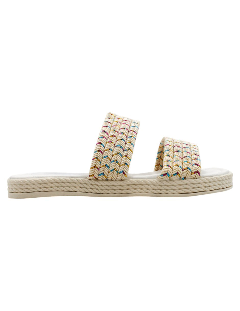 Sandalias de piso Exterior Textil Color Blanco Para Mujer De RBBASICS