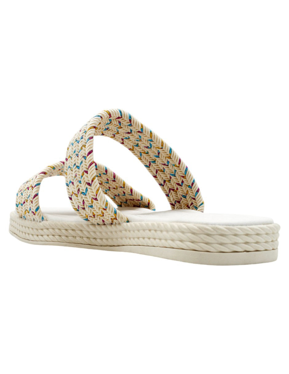 Sandalias de piso en Textil – Blanco