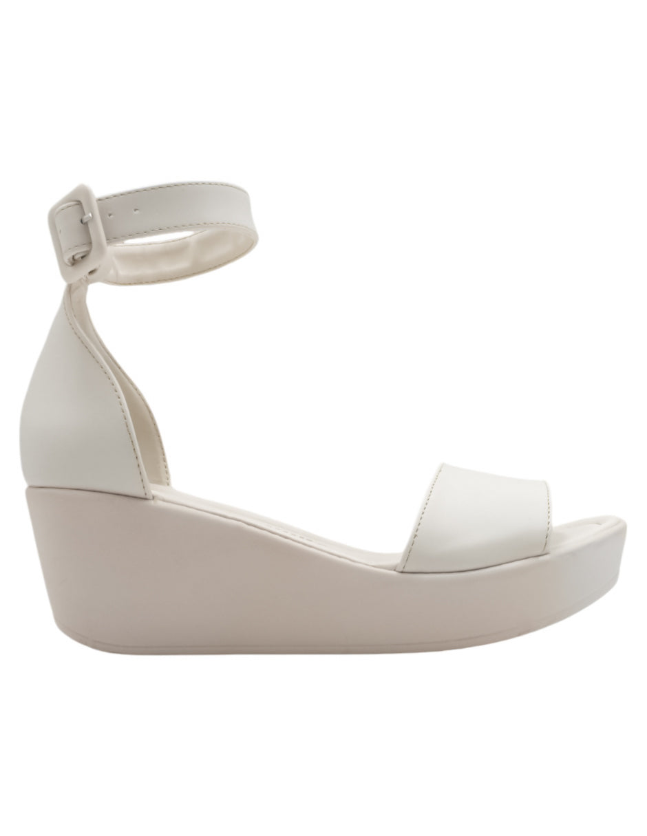Sandalias con plataforma en Piel Vegana – Blanco