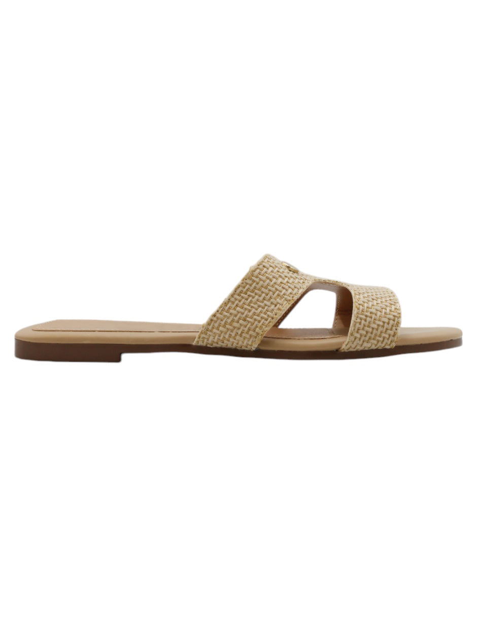 Sandalias de piso en Piel Vegana – Beige