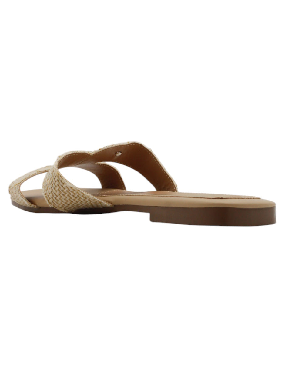 Sandalias de piso en Piel Vegana – Beige