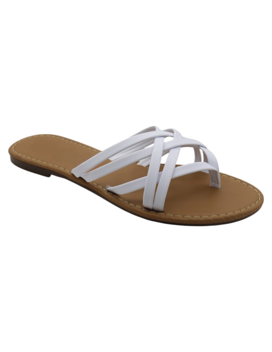 Sandalias de piso Exterior Sintético Color Blanco Para Mujer De RBBASICS