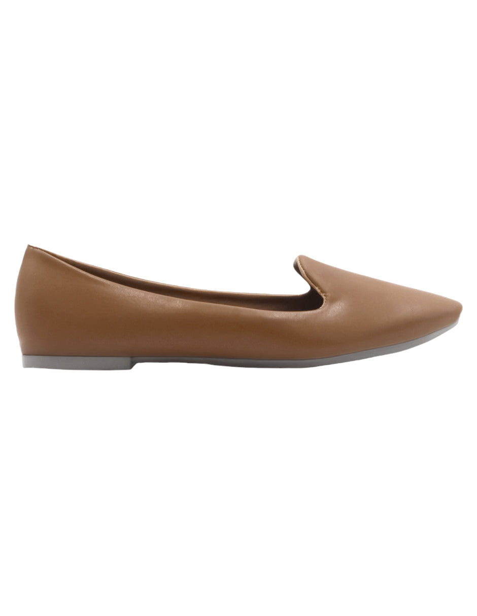 Flats clásicas Exterior Piel vegana Color Café Para Mujer De RBBASICS