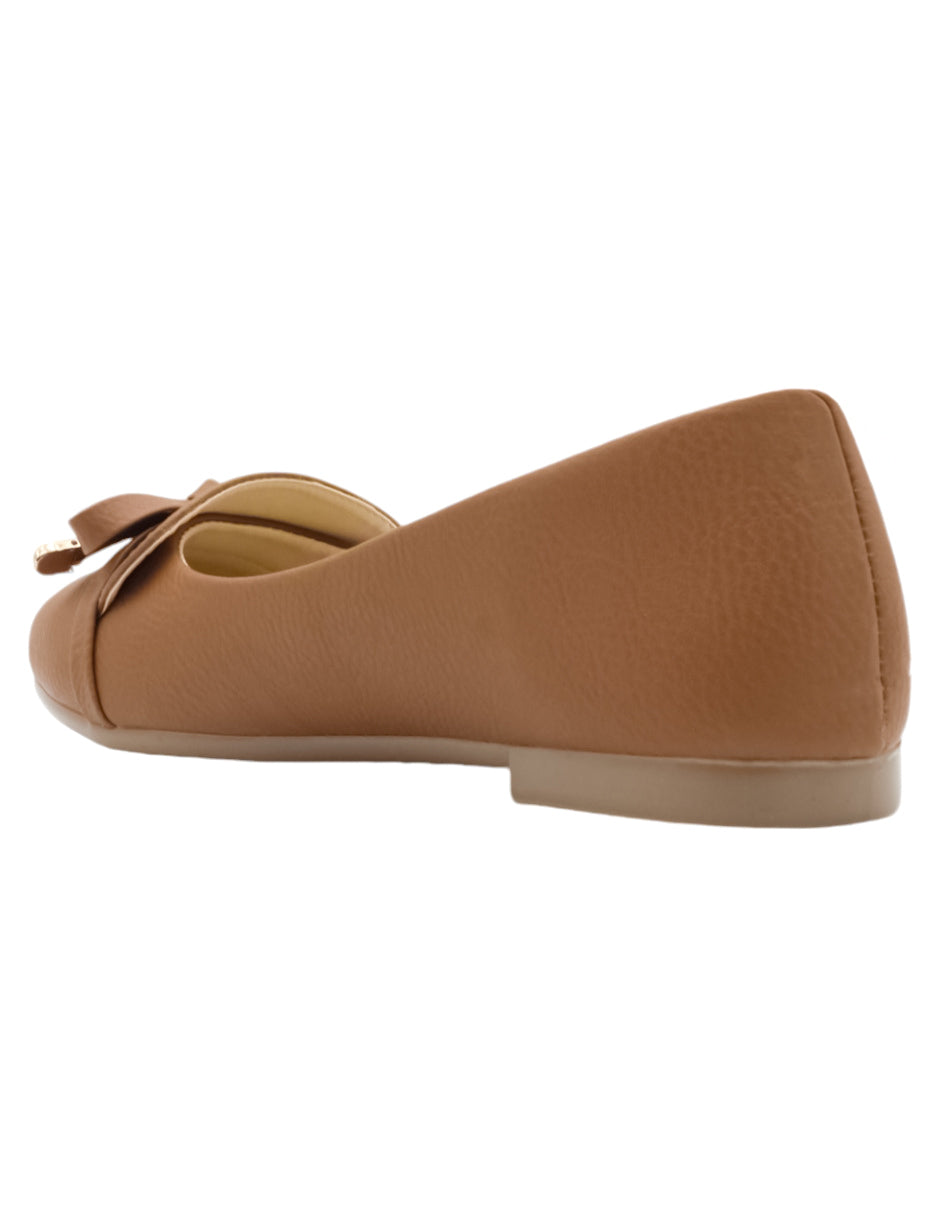 Flats clásicas Exterior Piel vegana Color Café Para Mujer De RBBASICS