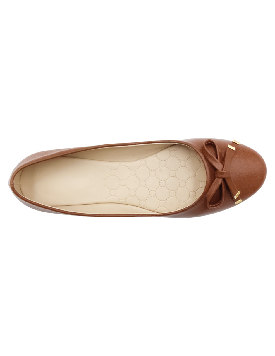 Flats clásicas Exterior Piel Vegana Color Café Para Mujer De RBBASICS