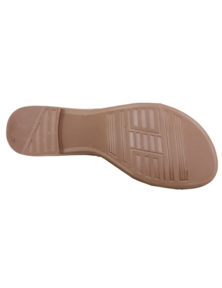 Sandalias de piso en Piel Vegana – Café