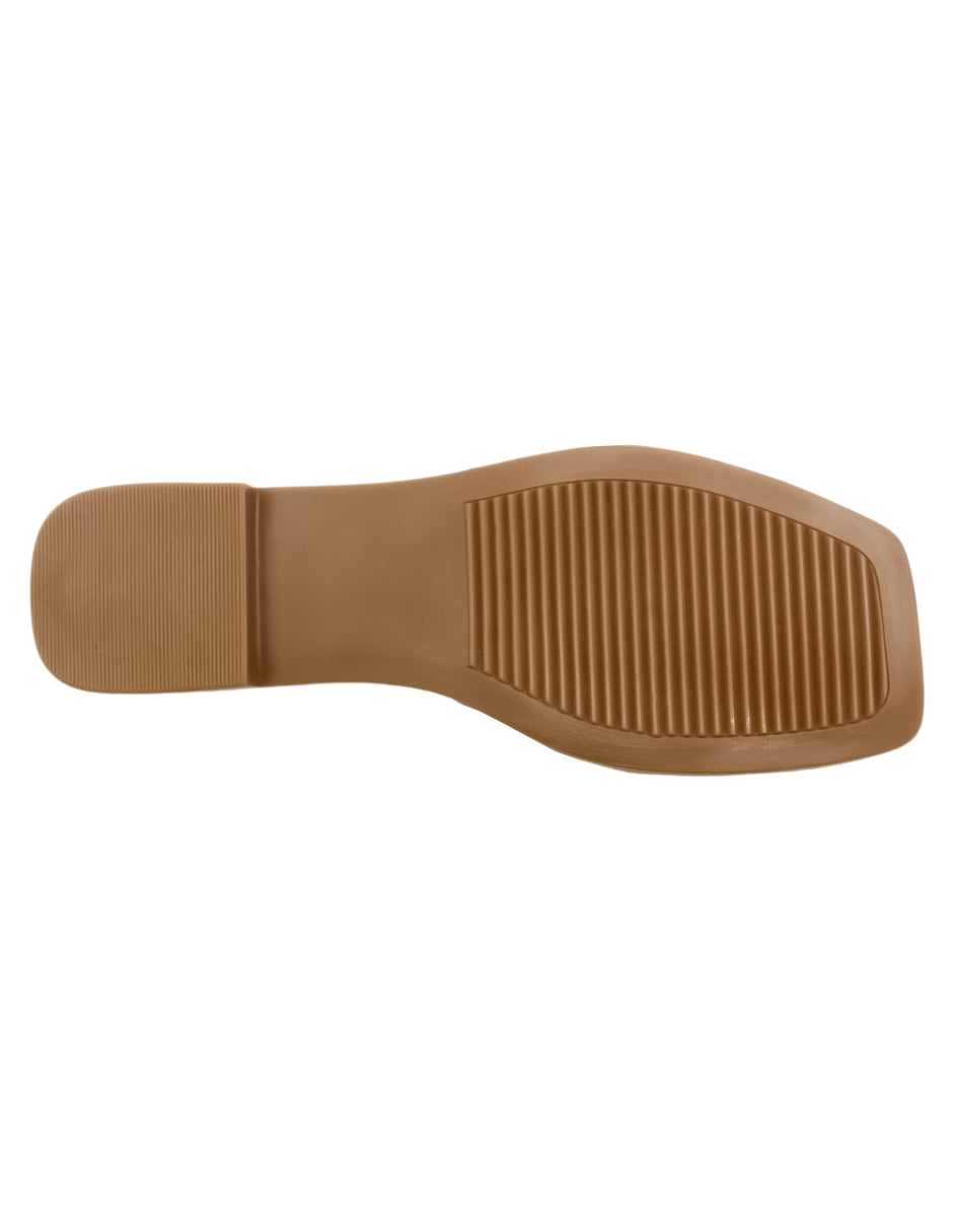 Sandalias de piso en Piel Vegana – Dorado