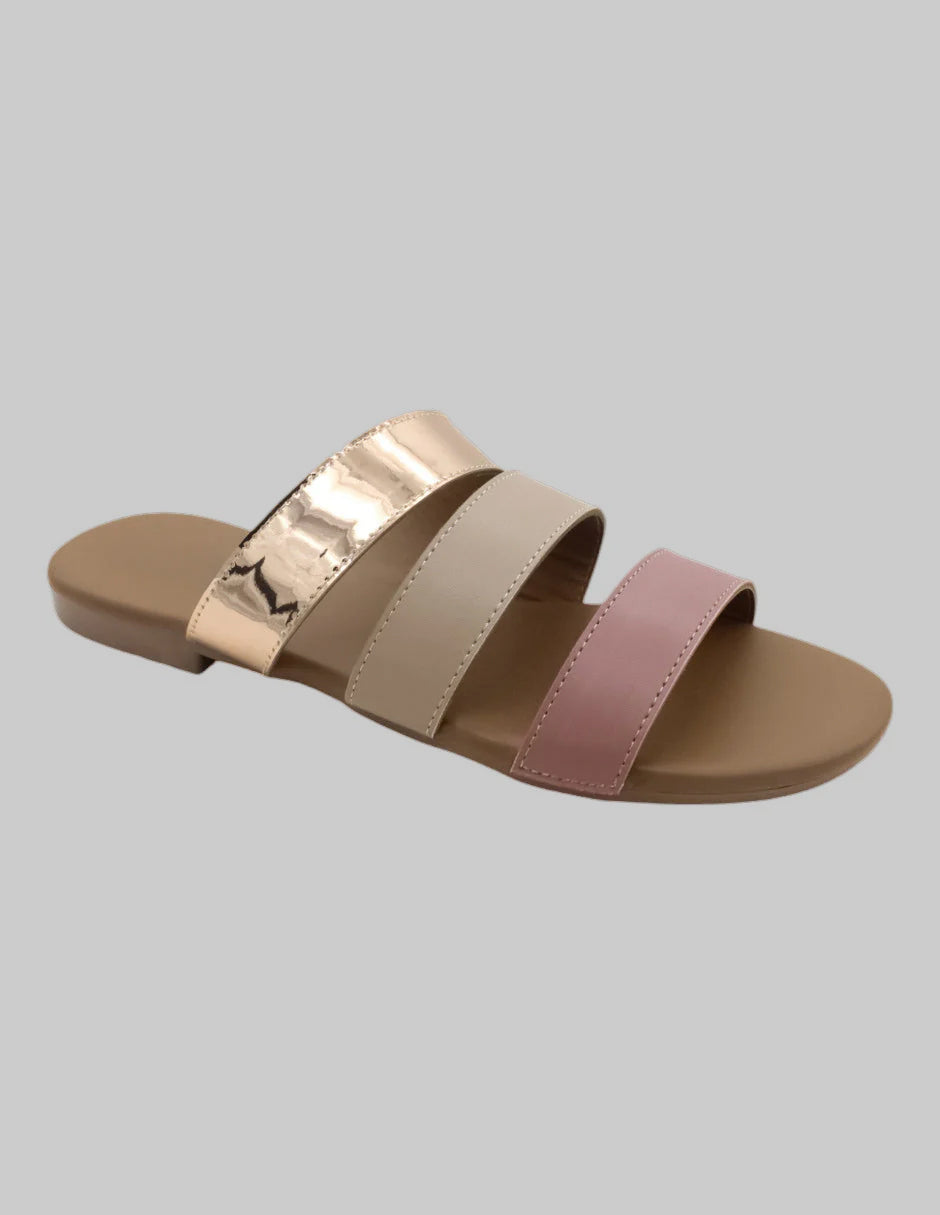 Sandalias de piso Soft en Piel vegana – Dorado