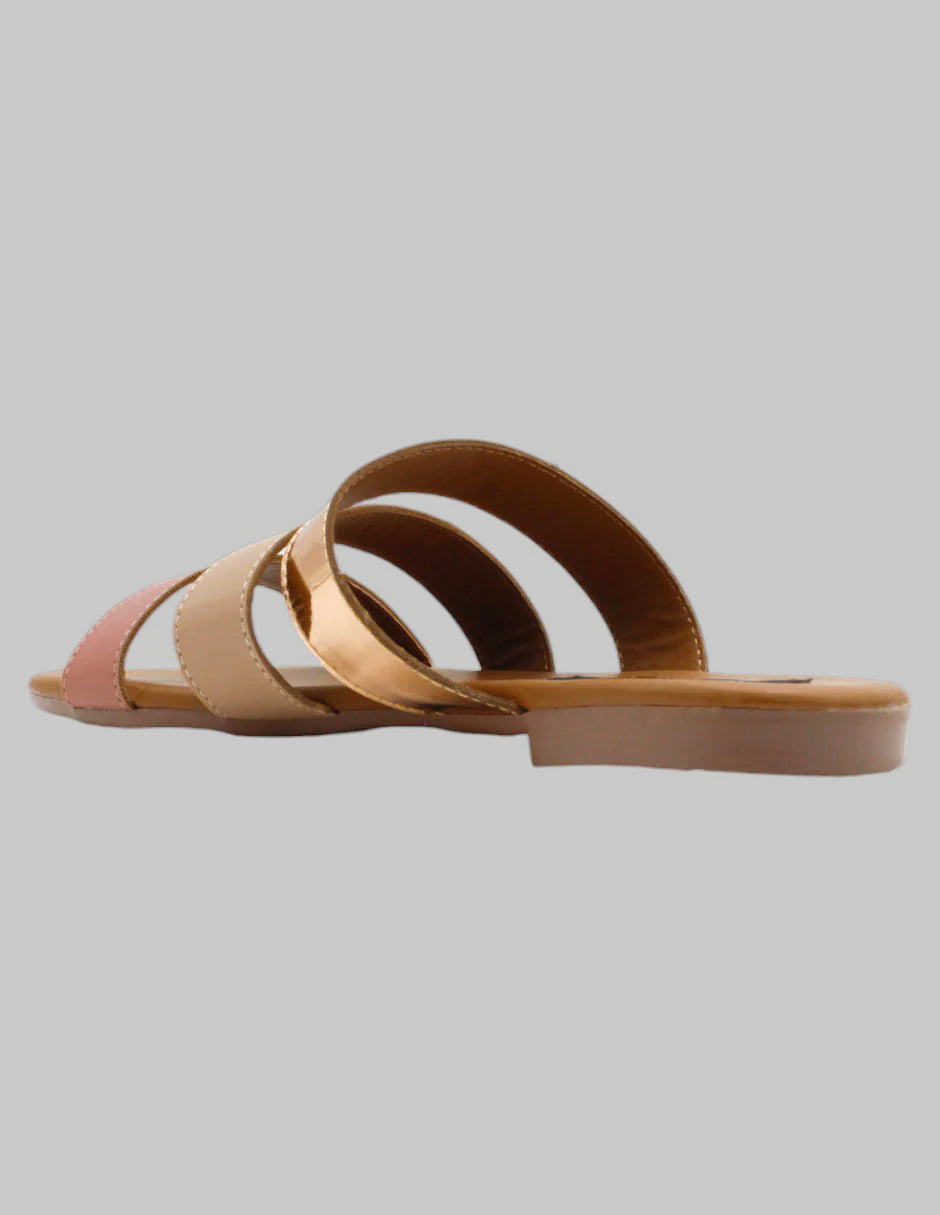 Sandalias de piso Soft en Piel vegana – Dorado
