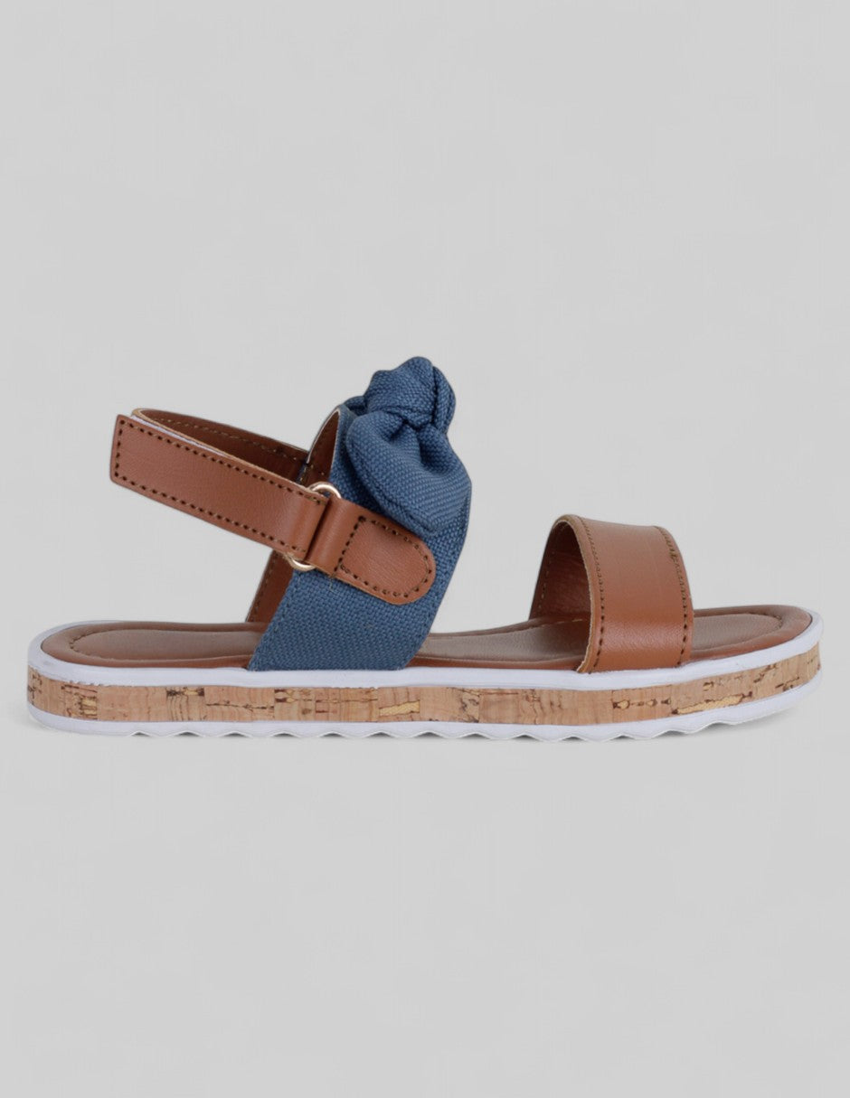 Sandalias Kids  en Piel vegana – Café