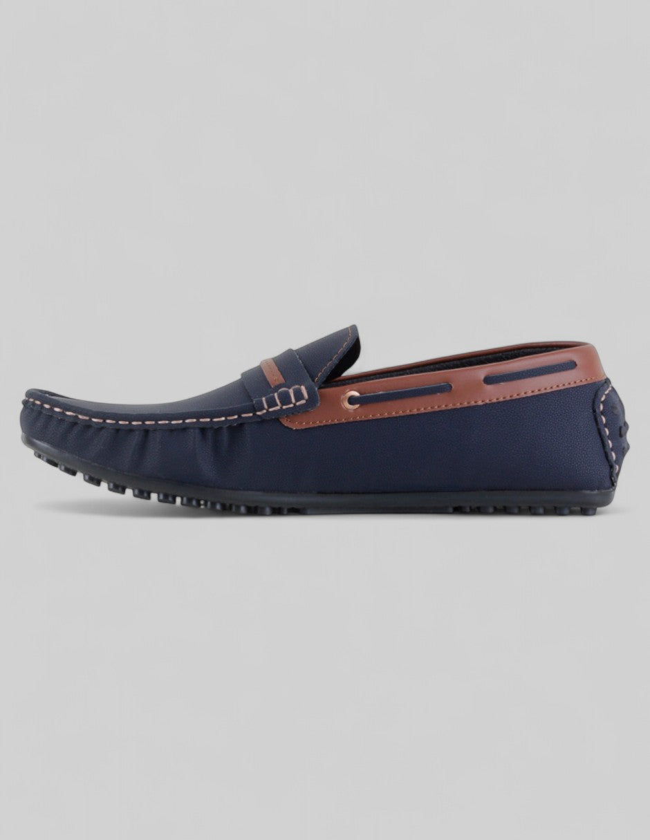 Mocasines  en Piel vegana - Azul
