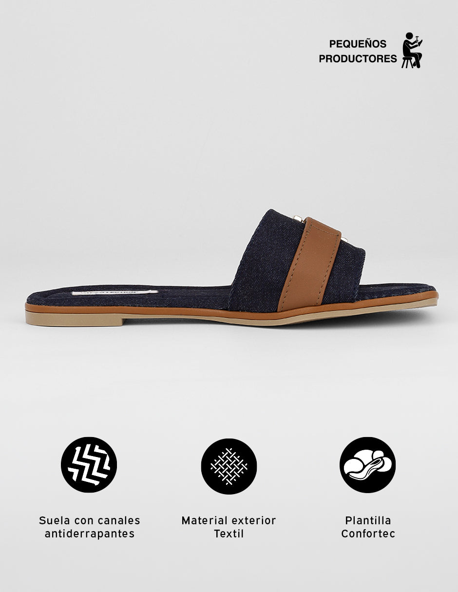 Sandalias de piso Soft en Textil – Azul