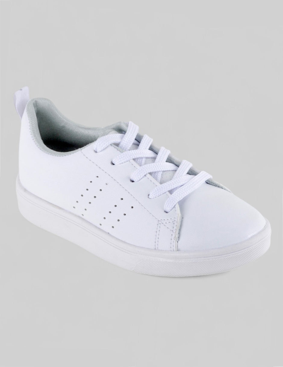 Tenis Kids  en Sintético – Blanco