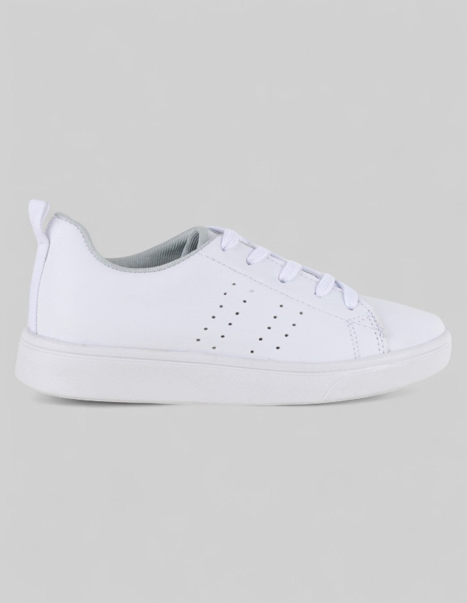 Tenis Kids  en Sintético – Blanco