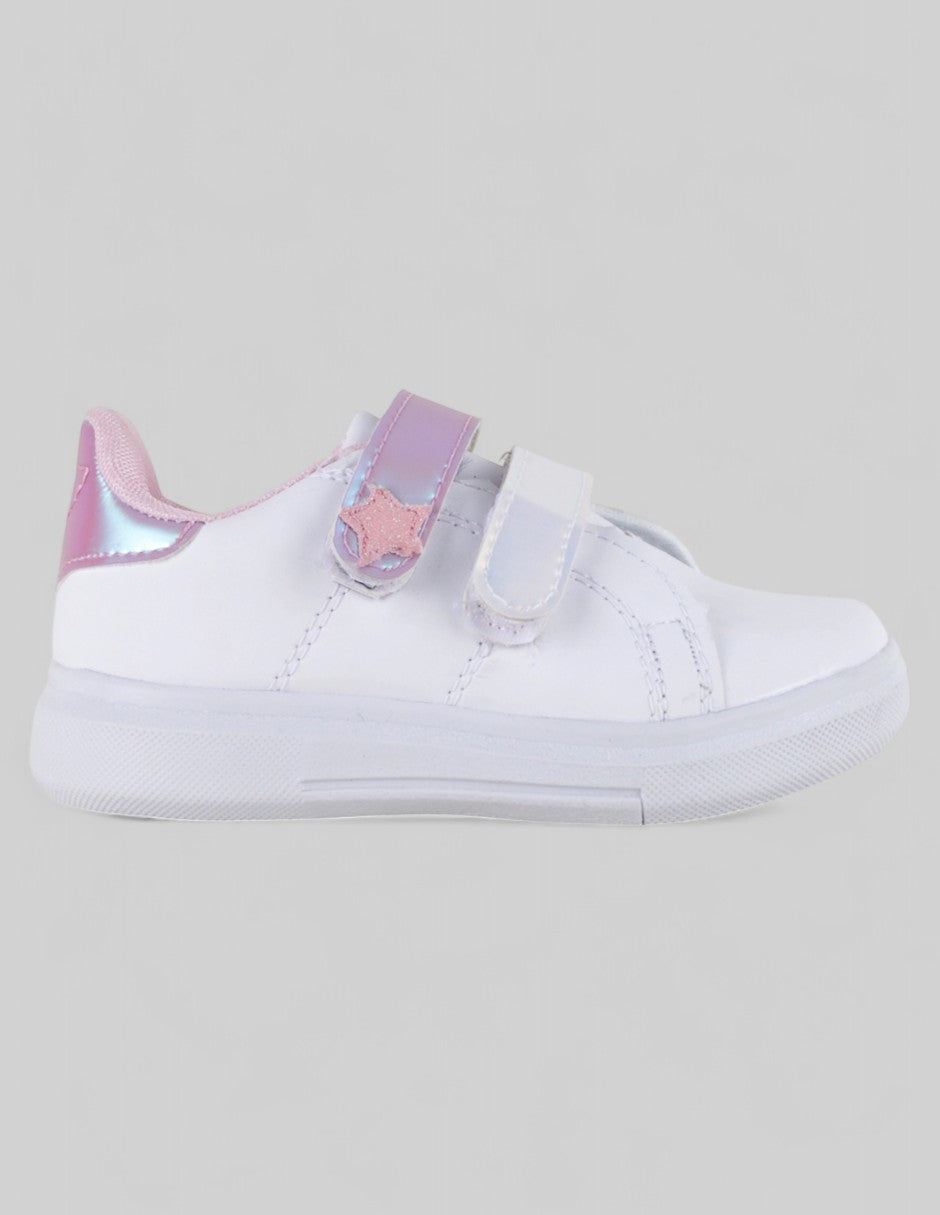Tenis Kids  en Sintético – Blanco