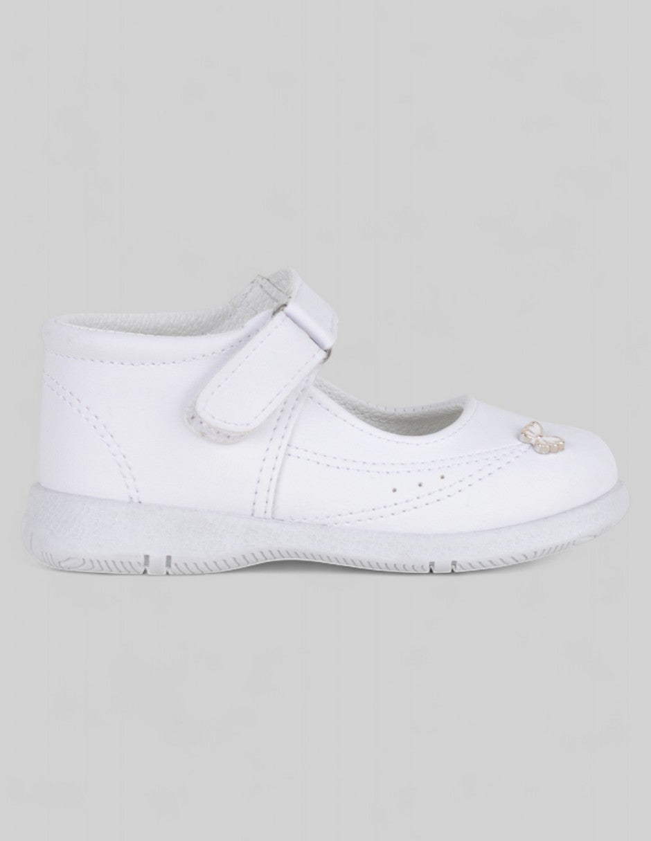 Mary Jane Kids  en Piel vegana – Blanco