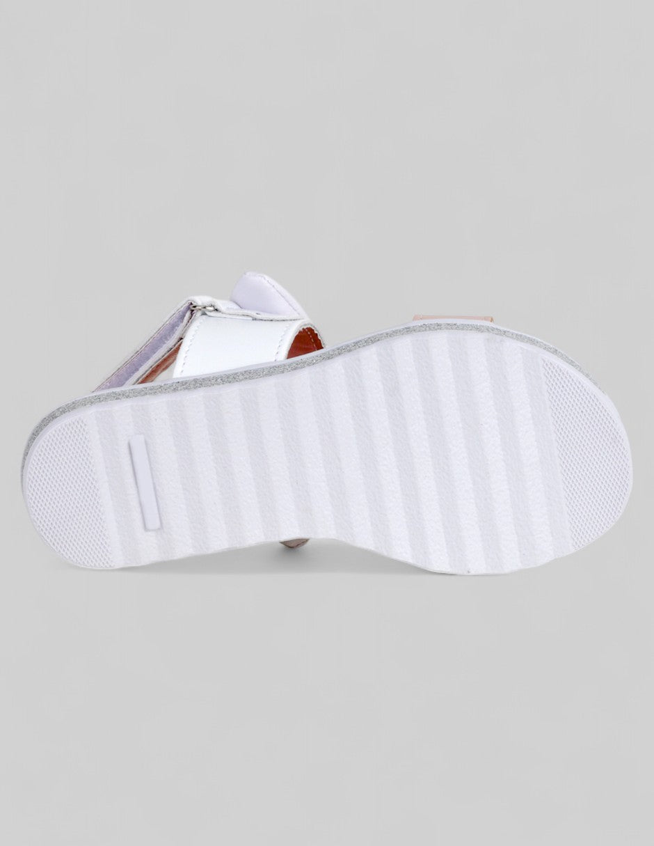 Sandalias Kids  en Piel vegana – Blanco