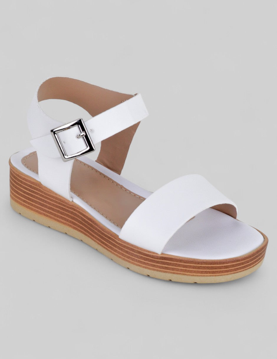 Sandalias Kids  en Piel vegana – Blanco