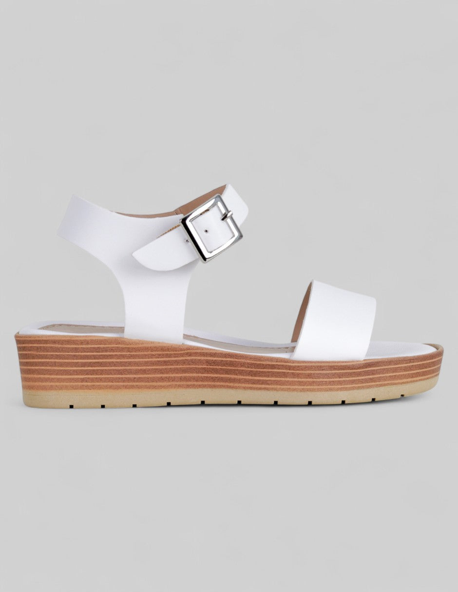 Sandalias Kids  en Piel vegana – Blanco