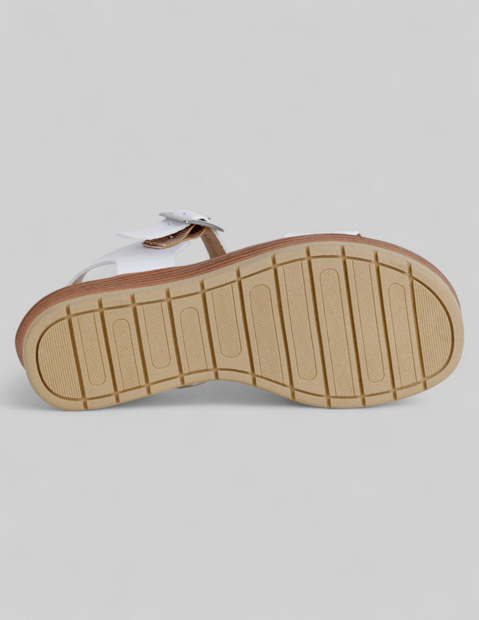 Sandalias Kids  en Piel vegana – Blanco