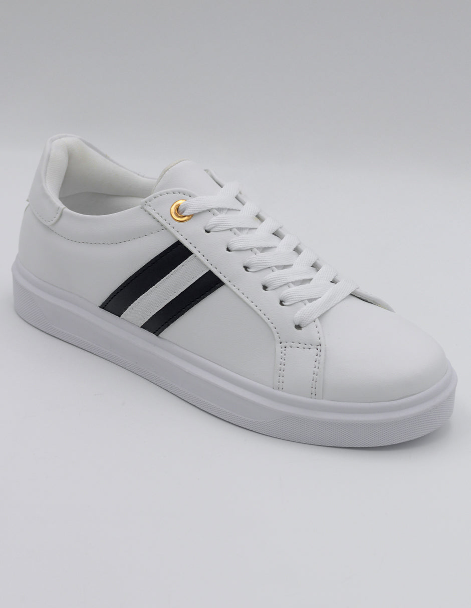 Tenis con cordones Exterior Piel vegana Color Beige  Para Mujer De RBCOLLECTION