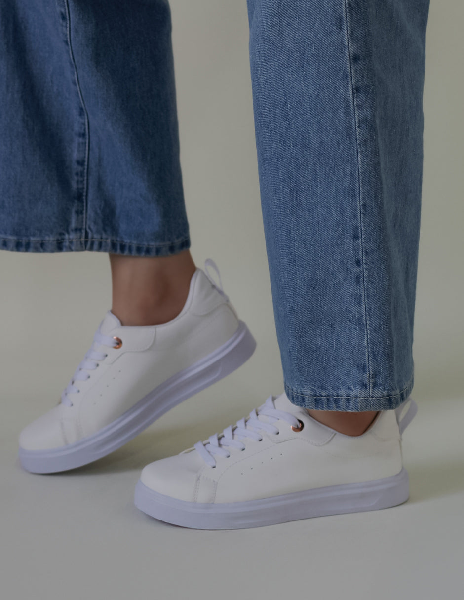 Tenis con cordones Urbany en Sintético – Blanco